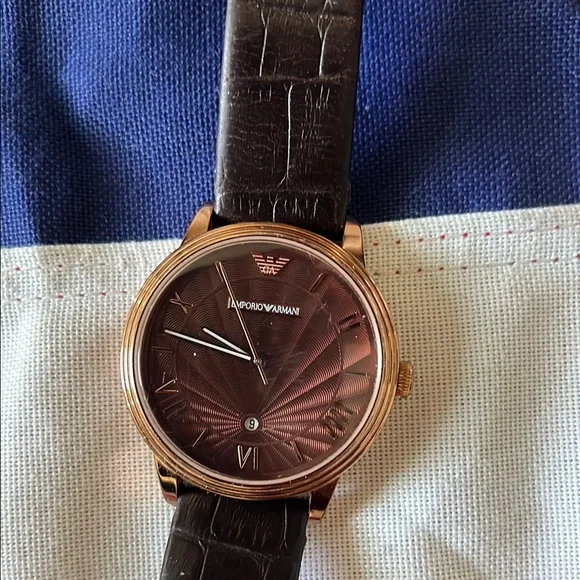 Emporio Armani Rose Gold and Dark Brown Timepiece - Picture 4 of 17